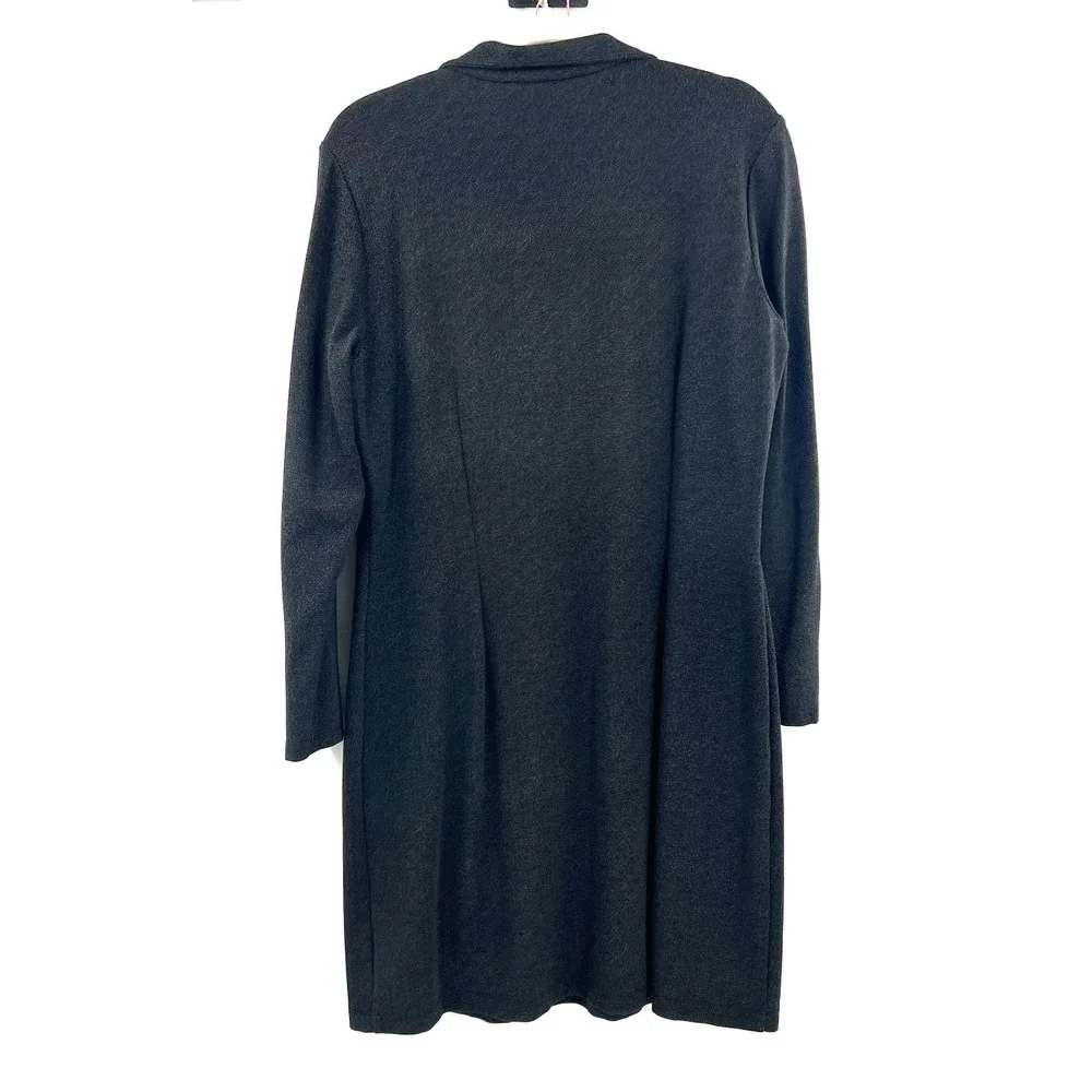 J. Mclaughlin 1/4 zip speckled black long sleeve scuba dress sheath preppy XL - Picture 9 of 13